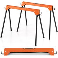 Set van 2 Steigerbokken Klapbok Tot 600 kg Werkbokken Inklapbaar Opvouwbare Bok met Handgreep Orange
