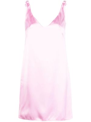 Nº21 robe satiné à col v - Rose