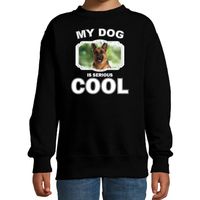 Honden liefhebber trui / sweater Duitse herder my dog is serious cool zwart voor kinderen