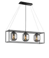 Fischer & Honsel 3-lichts zwarte hanglamp Regi 60605 - thumbnail