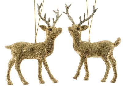 Rendier plc hang l4,5h12,5 cm goud - Decoris