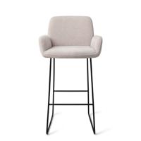 Jesper Home Barkruk 'Misaki' Slide Black, kleur Pretty Plaster (zithoogte 75cm)