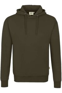 HAKRO Organic Comfort Fit Hooded Sweatshirt olijfgroen, Effen