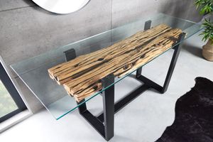 Design consoletafel BARRACUDA 150cm gerecycled teakglas Industrieel - 43343