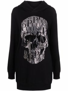 Philipp Plein robe strassée à capuche - Noir