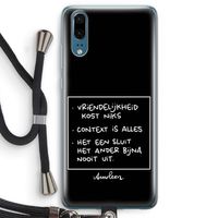 Mijn Motto's: Huawei P20 Transparant Hoesje met koord