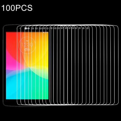100 stuks voor LG G Tablet 7.0 / V400 0.4mm 9 H + oppervlaktehardheid 2.5D explosieveilige getemperd glas Film