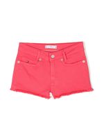 Tommy Hilfiger Junior short en jean à ourlet frangé - Rose