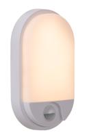Lucide HUPS IR - Wandlamp Binnen/Buiten - LED - 1x10W 3000K - IP54 - Beweging & dag/nacht sensor - Wit