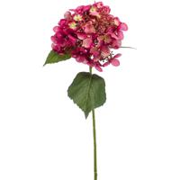 Kunstbloem Hortensia tak - 50 cm - fuchsia - kunst zijdebloem - Hydrangea - decoratie bloem