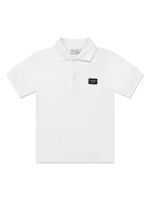 Dolce & Gabbana Kids polo en coton à logo appliqué - Blanc - thumbnail