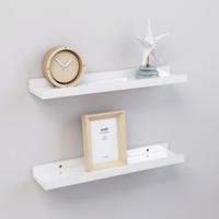 Wandschappen 2 st 40x9x3 cm hoogglans wit