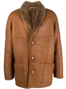 A.N.G.E.L.O. Vintage Cult manteau en cuir à doublure en peau lainée (années 1990) - Marron