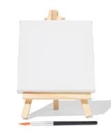 HEMA Mini ezel met canvas en kwast 10x10cm