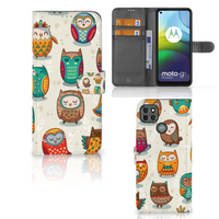 Motorola Moto G9 Power Telefoonhoesje met Pasjes Vrolijke Uilen - thumbnail