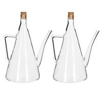 5Five Azijn/Olie flessen voor op tafel - 2x stuks - glas - 500 ml - olijfolie en tafelazijn