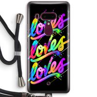 Loves: HTC U12+ Transparant Hoesje met koord
