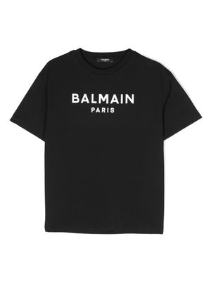 Balmain Kids t-shirt à logo imprimé - Noir