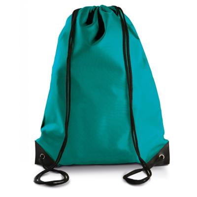 Sport gymtas/draagtas met rijgkoord - smaragd groen - 34 x 44 cm - polyester - verstevigde hoeken