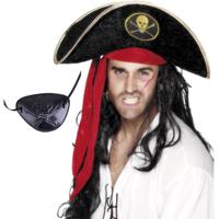 Piraten verkleedset - 2 delig - piratenhoed - ooglapje - carnaval - piraten thema