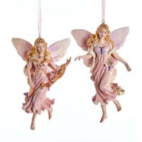 Ornament plastic bloemen fee l13cm - Kurt s adler