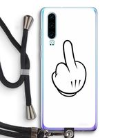 Middle finger white: Huawei P30 Transparant Hoesje met koord