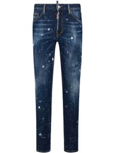 DSQUARED2 paint-splatter skinny-cut jeans - Bleu