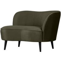 WOOOD Sara Loungefauteuil Rechts - Velvet - Warm groen - 71x112x81 - thumbnail