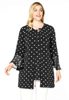 Yoek Jasje met volantmouwen DOTS | Zwart | Maat 58/60