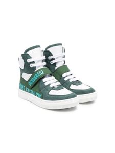 DSQUARED2 KIDS baskets montantes à empiècements en cuir - Vert