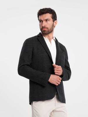 Ombre - Blazer Heren - Zwart Melange - Zachte Stof - Italianstyle