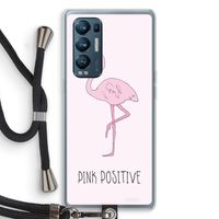 Pink positive: Oppo Find X3 Neo Transparant Hoesje met koord Pink positive: Oppo Find X3 Neo Transparant Hoesje met koord