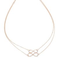 Dubbele dames ketting goudkleurig Infinity kettinghanger