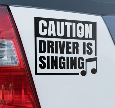 Voorzichtig bestuurder zingt autosticker
