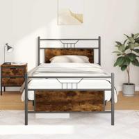 Bedframe zonder matras spaanplaat gerookt eikenkleurig