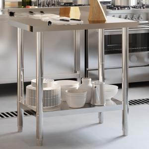 VidaXL Keukenwerktafel met spatscherm 82,5x55x93 cm roestvrij staal