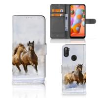 Samsung Galaxy M11 | A11 | Telefoonhoesje | Met pasjeshouder | Paarden