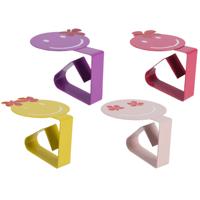 Tafelkleed klemmen - 4x - Smile Emoticons - roze - ijzer - 7 x 5 cm