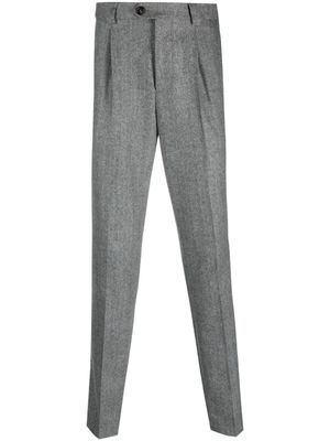 Brunello Cucinelli pantalon de costume en laine vierge à plis marqués - Gris