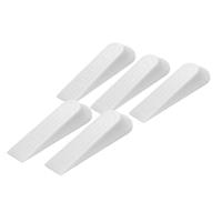 Deurwig - 5x stuks - wit - kunststof - 12 cm - deurstopper