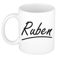 Naam cadeau mok / beker Ruben met sierlijke letters 300 ml