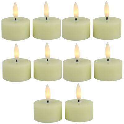 Countryfield LED theelichtjes/waxinelichtjes - 10x st - creme wit - D4 x H5,2 cm - met timer