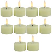 Countryfield LED theelichtjes/waxinelichtjes - 10x st - creme wit - D4 x H5,2 cm - met timer