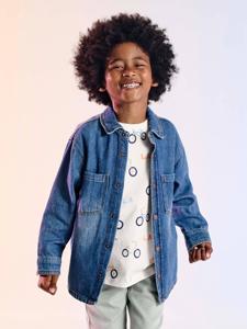Denim jongenshemd stone