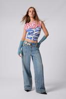 Rechte jeans met omgekeerd effect - BLUE - 40