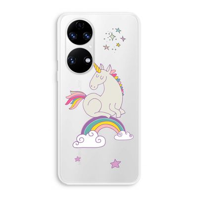 Regenboog eenhoorn: Huawei P50 Transparant Hoesje