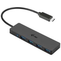 USB-C HUB I-TEC met 4 USB 3.0-poorten met geïntegreerde kabel 20 cm