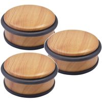 3x Stuks ronde deurstopper houtlook 10 x 4,5 cm van metaal - thumbnail