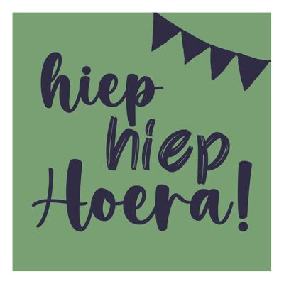 Tegeltje "Hiep Hiep Hoera"