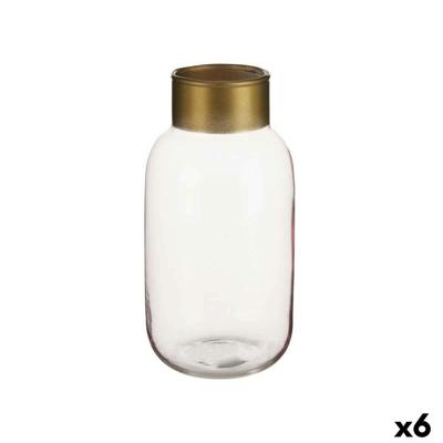 Vaas Gift Decor V1224IP-C V1224IP-C Roze Gouden Glas 11,5 x 24 x 11,5 cm (6 Stuks)